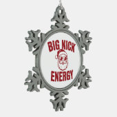 Big Nick Energy Funny Santa Rude Kerstgrap Tin Sneeuwvlok Ornament (Links)
