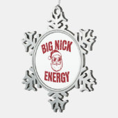 Big Nick Energy Funny Santa Rude Kerstgrap Tin Sneeuwvlok Ornament (Rechts)
