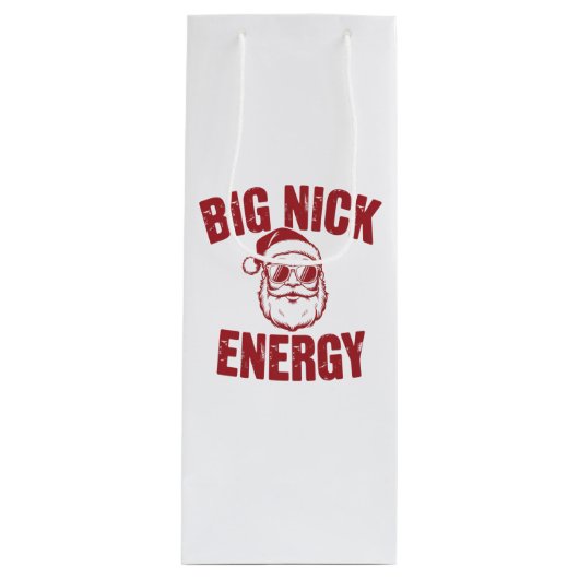 Big Nick Energy Funny Santa Rude Kerstgrap Wijn Cadeautas (Voorkant)