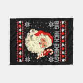 Big Nick Energy Funny Santa Ugly Christmas Sweater Fleece Deken (Voorkant (Horizontaal))