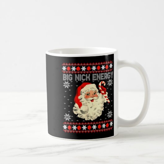 Big Nick Energy Funny Santa Ugly Christmas Sweater Koffiemok (Rechts)