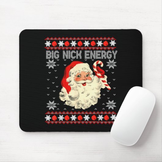 Big Nick Energy Funny Santa Ugly Christmas Sweater Muismat (Met muis)