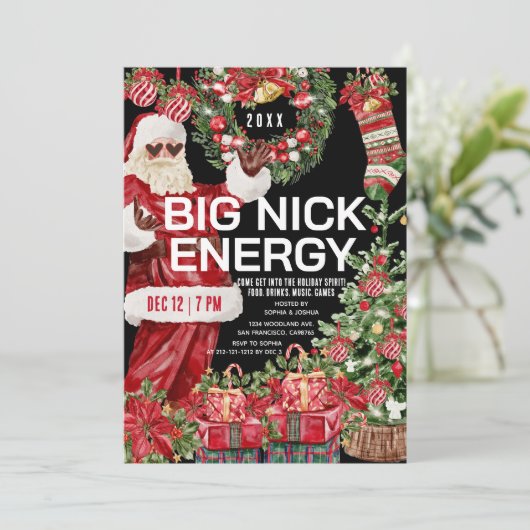 Big Nick Energy Kerstfeest Kaart (Staand voorkant)