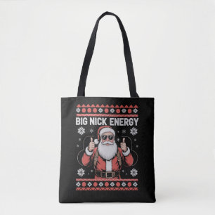 Big Nick Energy Kerstman Lelijke Kerst Sweater Tote Bag