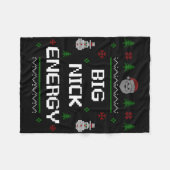 Big Nick Energy Meme Grappig Kerstmis Kerstvakanti Fleece Deken (Voorkant (Horizontaal))
