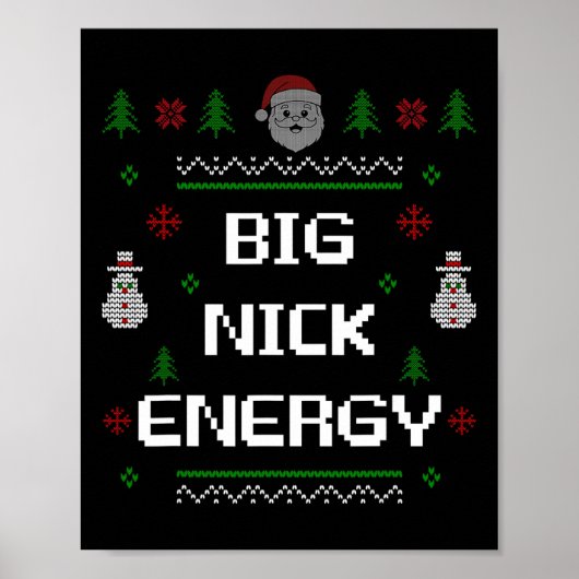 Big Nick Energy Meme Grappig Kerstvakantie Poster (Voorkant)