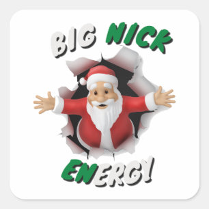 Big Nick Energy Retro Kerstmis Vierkante Sticker