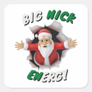 Big Nick Energy Retro Kerstmis Vierkante Sticker