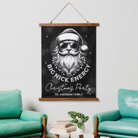 Big Nick Energy Santa Funny Christmas Xmas Holiday Hangend Wandkleed (Woonkamer)