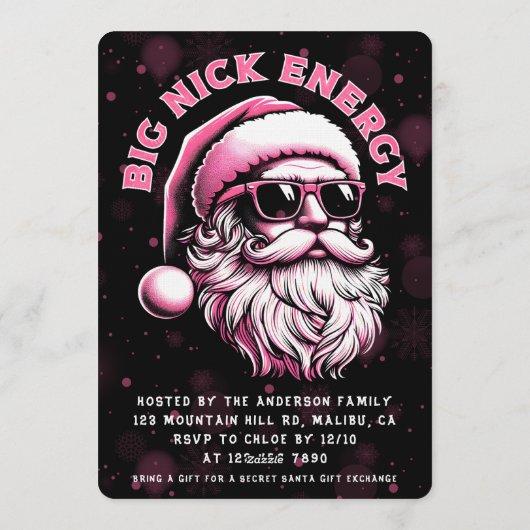 Big Nick Energy Santa Funny Christmas Xmas Holiday Kaart (Achterkant)