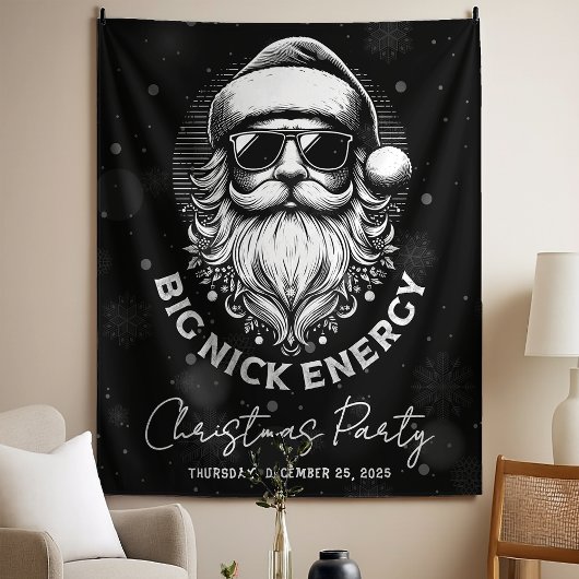 Big Nick Energy Santa Funny Christmas Xmas Holiday Wandkleed