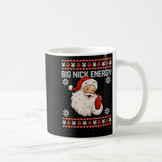 Big Nick Energy Santa Xmas Ugly Christmas Sweater Koffiemok (Rechts)