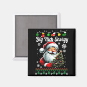 Big Nick Energy Santa Xmas Ugly Christmas Sweater Magneet (Voorkant / Achterkant)