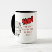 Big No in Red Can Pet My Cat Hij haat je Mok (Voorkant links)