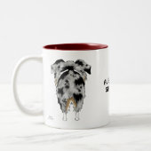 Big Nose Australian Shepherd Tweekleurige Koffiemok (Links)