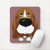 Big Nose Basset Hound Mousepad Muismat (Met muis)