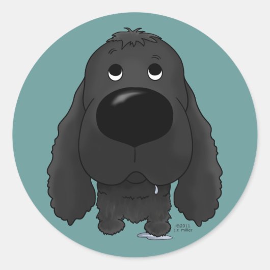 Big Nose Cocker Spaniel Ronde Sticker (Voorkant)