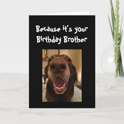 Big Nose Dog Funny Birthday Brother Love Dog Kaart (Voorkant)