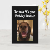 Big Nose Dog Funny Birthday Brother Love Dog Kaart (Gele Bloem)