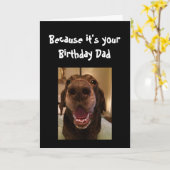 Big Nose Dog Funny Birthday Dad Love Dog Kaart (Gele Bloem)