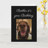 Big Nose Dog Funny Brother Birthday Love Dog Kaart (Gele Bloem)