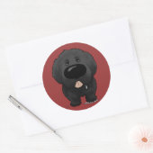 Big Nose Newfoundland Ronde Sticker (Envelop)