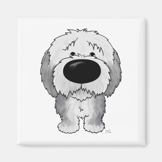 Big Nose Sheepdog Magneet (Voorkant)