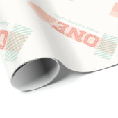 Big Number 1 Stripes Girl 1ste Birthday Gift Wrap Cadeaupapier (Rol Hoek)