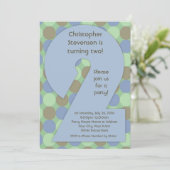 Big Number 2 2nd Boys Birthday Party Invitations, Kaart (Staand voorkant)