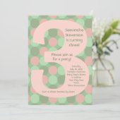 Big Number 3 Girl's 3e verjaardag Kaart (Staand voorkant)