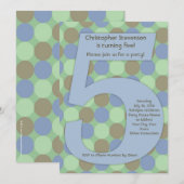 Big Number 5 Boy 5th Birthday Party Kaart (Voorkant / Achterkant)