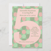 Big Number 5 Girl's 5e verjaardag Kaart (Voorkant)