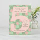 Big Number 5 Girl's 5e verjaardag Kaart (Staand voorkant)