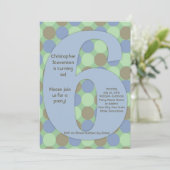 Big Number 6 Boy 6th Birthday Party Kaart (Staand voorkant)