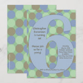 Big Number 6 Boy 6th Birthday Party Kaart (Voorkant / Achterkant)