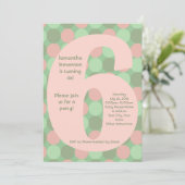 Big Number 6 Girl's 6e verjaardag Kaart (Staand voorkant)