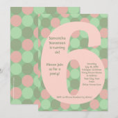 Big Number 6 Girl's 6e verjaardag Kaart (Voorkant / Achterkant)