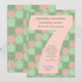 Big Number 7 Girl's 7e verjaardag Kaart (Voorkant / Achterkant)