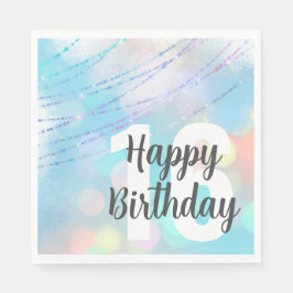 Big Number Bokeh Verjaardag Lunch Servetten