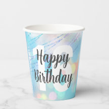 Big Number Bokeh Verjaardag Papieren Cups
