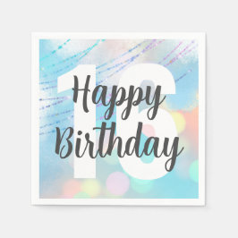 Big Number Bokeh Verjaardagsfeest servetten