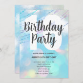 Big Number Bokeh verjaardagsfeestje uitnodiging (Voorkant / Achterkant)