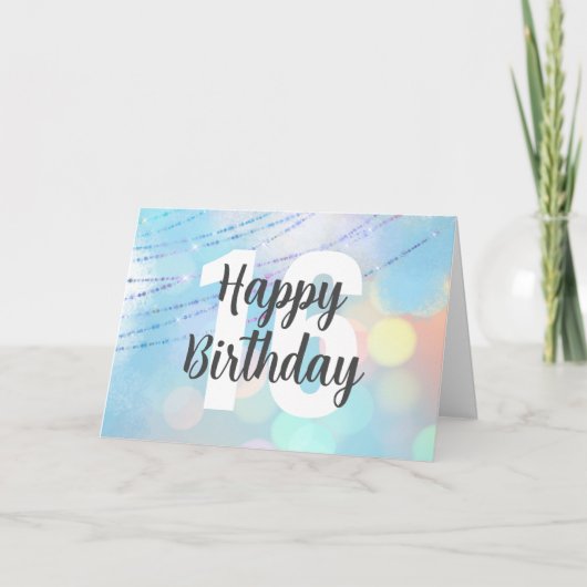 Big Number Bokeh Verjaardagskaarten Kaart (Voorkant)