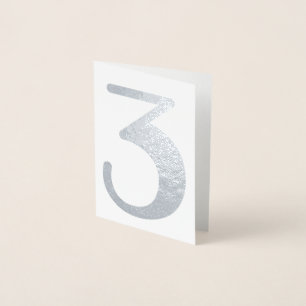 Big Number Wedding Modern Silver Folie Kaarten
