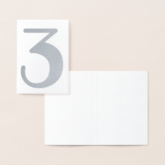 Big Number Wedding Modern Silver Folie Kaarten (Display)