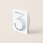 Big Number Wedding Modern Silver Folie Kaarten (Voorkant)