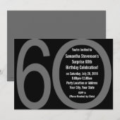Big Numbers 6-0 60th Birthday Party Kaart (Voorkant / Achterkant)