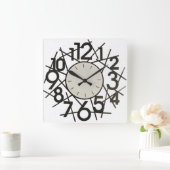 Big Numbers Wall Clock Vierkante Klok (Huis)