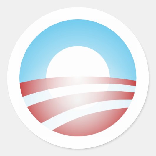 Big O Barack Obama Logo Ronde Sticker (Voorkant)