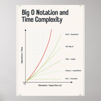 Big O Notatie Tijdcomplexiteit Algoritme Grafiek Poster